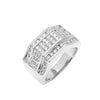 Men's Cubic Zirconia Cluster ring in Rhodium Plated Size10-11