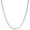 8MM Silver Double Sided Cuban Chain Necklace 20"24"