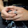 Men's Classic Iced Out Rhodium Plated Ring CZ Size10-11