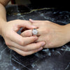 Men's Round Cluster CZ Bling Ring Size10-11