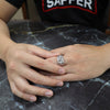 Men's Classic Rhodium Plated Ring CZ Size10-11