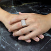 Men's CZ Elevated Cluster Ring in Rhodium Plated Size10-11