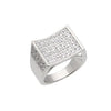 Men's Pave Cluster Ring in Rhodium Plated Size10-11