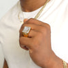 Men's CZ Cluster Bling Bling Ring in 14K Gold Plated Size10-11