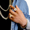 Men's CZ Cluster Ring in 14K Gold Plated Size10-11