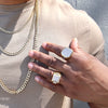 Men's CZ Square Cluster Bling Bling Ring Size10-11