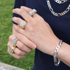 Men's Iced out Hip Hop CZ Ring in Rhodium Size 10-11