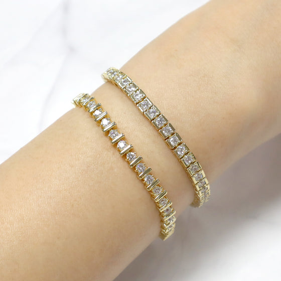 Women's Bar Cubic Zirconia Tennis Bracelet 7.5"