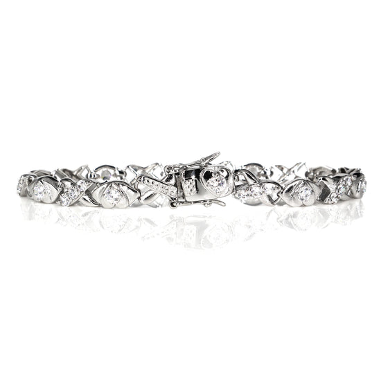 Women's Xoxo Hugs Kisses CZ Tennis Bracelet 7.5"