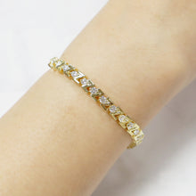  Women's Z-line Gold Cubic Zirconia Tennis Bracelet 7.5"