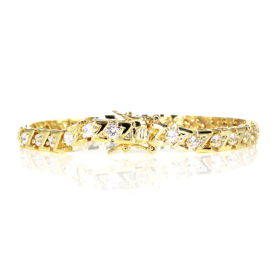 Women's Z-line Gold Cubic Zirconia Tennis Bracelet 7.5"