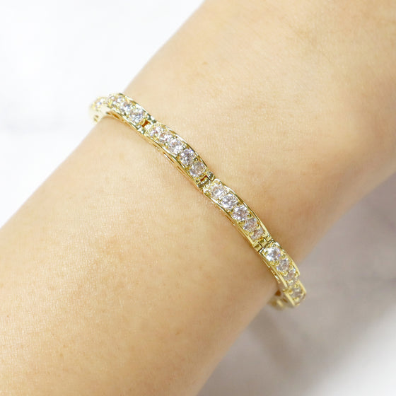 Women's Gold Cubic Zirconia Tennis Bracelet 7.5"
