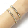 Women's Double S-link Cubic Zirconia Tennis Bracelet in 14K Gold Plated 7.5"