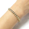 Women's Double S-link Cubic Zirconia Tennis Bracelet in 14K Gold Plated 7.5"