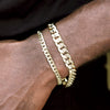 10MM Unisex Concave Textured Cuban Chain Link Bracelet in 14K Gold Plated 9"