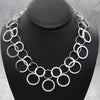 Women's Bold Graduated Interlocking Multi Circle Chain Statement Necklace 20"