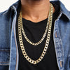 8MM Gold Frosted Cuban Chain Necklace 20"24"