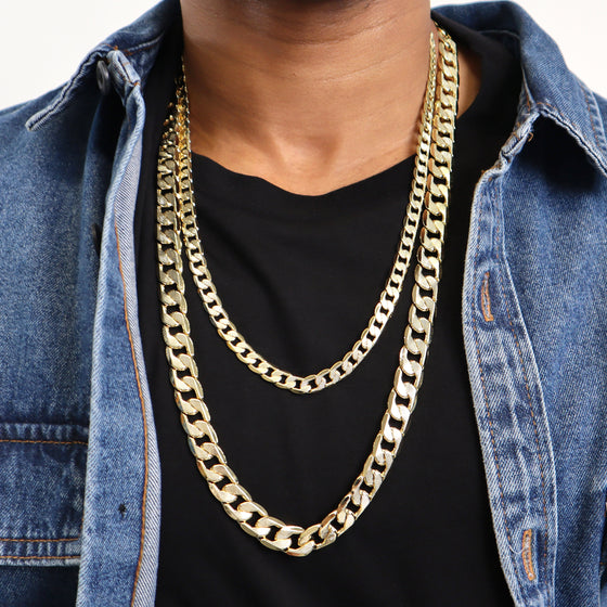 6MM Gold Frosted Cuban Chain Necklace 20"24"