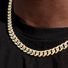 10MM Gold Concave Textured Cuban Chain Necklace 20"24"30"36"