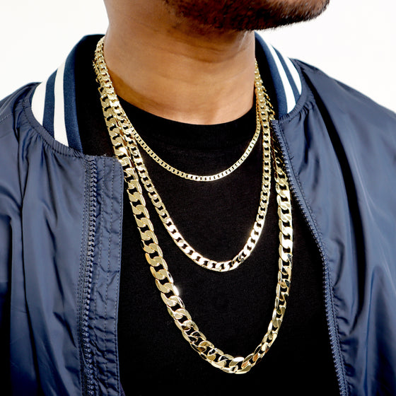 8MM Gold Classic Cuban Chain Necklace 20"24"