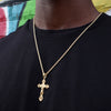 Diamond Cut Crucifix Cross Handmade Charm Necklace Set 24"