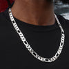11MM Silver Concave Figaro Chain Necklace 20"24"30"