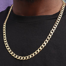  8MM Gold Double Sided Cuban Chain Necklace 20"24"