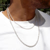 4MM Silver Classic Rope Chain Necklace 18"20"24"30"36"