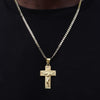 Diamond Cut INRI Crucifix Handmade Pendant Necklace Set 24"