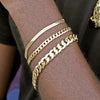 4MM Unisex Gold Herringbone Chain Bracelet 8"