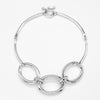 Women's Oval Link Metal Statement Choker in Silver Plated 16"