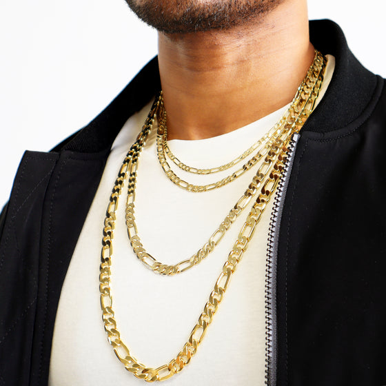 6mm Gold Figaro Chain Necklace for Men — WE ARE ALL SMITH