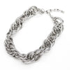 Women's Interlocking Multi Oval Chain Link Statement Necklace 19"