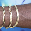 4MM Unisex Gold Herringbone Chain Bracelet 8"