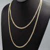 4MM Gold Concave Textured Mariner Chain Necklace 20"24"