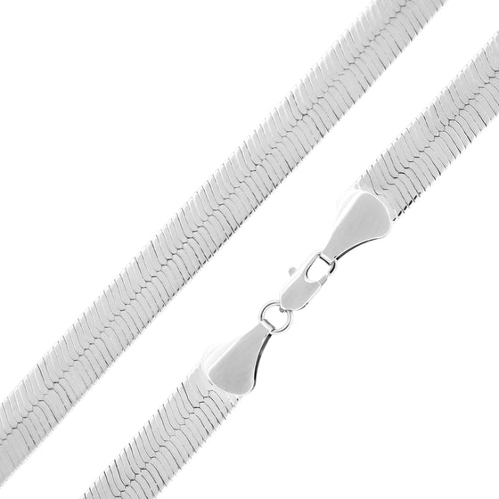 9MM Silver Classic Herringbone Chain Necklace 18"20"24"30"36" S5000