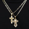 Diamond Cut Crucifix Jesus Charm Necklace Set 24"