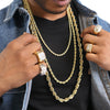 8MM Gold Classic Rope Chain Necklace 24"30"36"