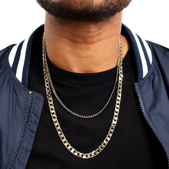 6MM Gold Classic Cuban Chain Necklace 20"24"30"