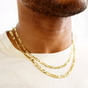 4MM Gold Classic Figaro Chain Necklace 20"24"30"