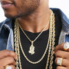 4MM Gold Classic Rope Chain Necklace 18"20"24"30"36"