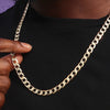 8MM Gold Double Sided Cuban Chain Necklace 20"24"