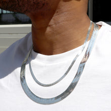  5MM Silver Classic Herringbone Chain Necklace 16"18"20"24"30" S2000