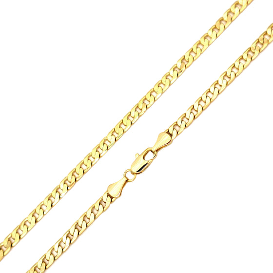 4MM Gold Classic Cuban Chain Necklace 20"24"30"