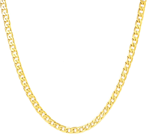 8MM Gold Classic Cuban Chain Necklace 20"24"