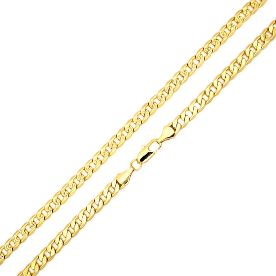 5MM Gold Double Sided Cuban Chain Necklace 20"24"