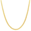 5MM Gold Double Sided Cuban Chain Necklace 20"24"