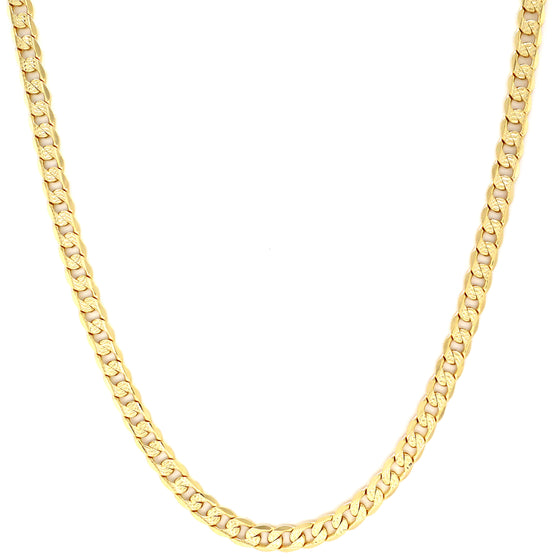 6MM Gold Double Sided Cuban Chain Necklace 20"24"