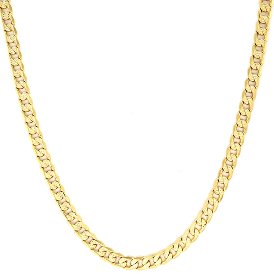 7MM Gold Double Sided Cuban Chain Necklace 20"24"