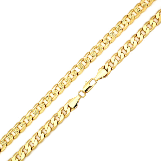 7MM Gold Double Sided Cuban Chain Necklace 20"24"